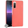 Image de Coque rigide simili cuir crocodile pour Sony Xperia 10 II + film ecran - ROUGE