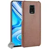 Image de Coque rigide simili cuir crocodile pour Xiaomi Redmi Note 9 Pro + film ecran - MARRON