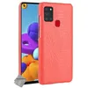 Image de Coque rigide simili cuir crocodile pour Samsung Galaxy A21s + film ecran - ROUGE