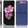 Image de Coque rigide simili cuir crocodile pour Samsung Galaxy Z Flip / Z Flip 5G - BLEU FONCE