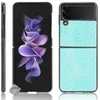 Image de Coque rigide simili cuir crocodile pour Samsung Galaxy Z Flip 3 5G - BLEU CLAIR