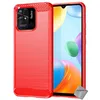 Image de Coque pour Xiaomi Redmi 10C - housse etui silicone gel carbone + film ecran - ROUGE