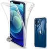 Image de Coque pour Apple iPhone 13 / iPhone 14 - housse etui silicone gel fine 360 integrale (avant et arriere) + verre trempe - TRANSPARENT