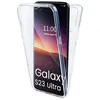 Image de Coque pour Samsung Galaxy S23 Ultra 5G - housse etui silicone gel fine 360 integrale (avant et arriere) + verre trempe - TRANSPARENT