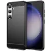 Image de Coque pour Samsung Galaxy S24 5G - housse etui silicone gel carbone + verre trempe - NOIR