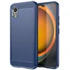 Image de Coque pour Samsung Galaxy Xcover 7 - housse etui silicone gel carbone + verre trempe - BLEU FONCE