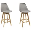 Image de Lot de 2 Chaises de Bar - HOME DECO FACTORY - Rembourrées - Grises