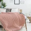 Image de Plaid - HOME DECO FACTORY - Grosse Maille - Chunky - Rose
