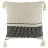 Image de Coussin - Home Deco Factory - Berbère - Rayures - Pompons - Beige Et Noir