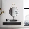 Image de MIROIR ROND NOIR ANSE JONC 50CM