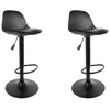 Image de Lot de 2 Tabourets de Bar - HOME DECO FACTORY - Isak - Modernes - Noirs