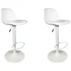 Image de Lot De 2 Tabourets De Bar - Home Deco Factory - Isak - Réglables - Blanc
