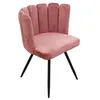 Image de Lot De 2 Chaises - Home Deco Factory - Ariel - Velours - Rose Et Noir