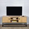 Image de Meuble Tv - Home Deco Factory - Abbott - Bois Et Métal - Marron Et Noir