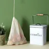 Image de Poubelle De Compostage - Je Cherche Une Idee - Métal - 5 L - Blanc Et Noir