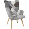 Image de Fauteuil - Home Deco Factory - Helsinki - Patchwork - Confortable - Gris