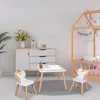 Image de Table et 2 Chaises - HOME DECO KIDS - Lily - Licorne - Multicolore