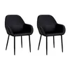 Image de Lot De 2 Fauteuils - Home Deco Factory - Giulia - Velours - Noir