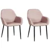 Image de Lot De 2 Fauteuils - Home Deco Factory - Giulia - Velours Côtelé - Rose