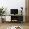 Image de Meuble Tv - Home Deco Factory - Sven - Design - Pratique - Blanc Gris Marron