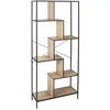 Image de Etagere - Home Deco Factory - Edison - Industrielle - Vintage - Marron Et Noir - 80 X 30 X 180 Cm