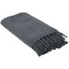 Image de Jeté De Canapé - Home Deco Factory - Gaufré - Gris Anthracite - 120 X 150 Cm