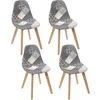 Image de Lot De 4 Chaises - Home Deco Factory - Patchwork - Gris