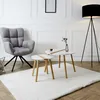 Image de Lot De 2 Tables Gigognes - Home Deco Factory - Bicolores - Relief - Blanc Et Marron