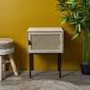 Image de Table De Chevet - Home Deco Factory - Cannage 1 Porte Bois - Marron