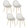 Image de Lot De 4 Chaises - Home Deco Factory - Malaga - Extérieur - Moderne - Gris