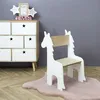 Image de Chaise Enfant - Home Deco Kids - Licorne - Confortable - Esthétique - Blanc Et Marron