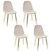 Image de Lot De 4 Chaises - Home Deco Factory - Lucena - Scandinaves - Grises Et Or