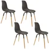 Image de Lot De 4 Chaises - Home Deco Factory - Phenix - Scandinaves - Marron Et Noir