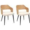 Image de Lot de 2 Fauteuils - HOME DECO FACTORY - Loki - Bouclette - Marron et Blanc