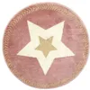Image de Tapis Rond Enfant Étoile Métallisée 80cm Rose