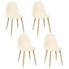 Image de Lot de 4 Chaises - HOME DECO FACTORY - Faro - Confortables - Beige