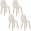 Image de Lot De 4 Chaises - Home Deco Factory - Poesie - Pieds Métal Imitation Bois - Multicolore