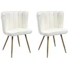 Image de Lot De 2 Chaises - Home Deco Factory - Ariel - Velours - Blanches