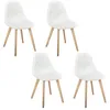 Image de Lot De 4 Chaises - Home Deco Factory - Scandinave Patchwork - Beige Et Marron