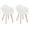 Image de Lot De 2 Fauteuils - Home Deco Factory - Scandinave - Patchwork - Beige Et Marron