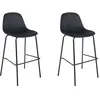 Image de Lot De 2 Tabourets - Home Deco Factory - Giulia - Confortables - Noirs