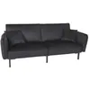Image de Canapé Convertible - Home Deco Factory - Giulia - Velours - Noir