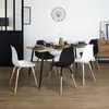 Image de Table - Home Deco Factory - Abbott - Extensible - Bois Naturel Effet Chêne - Marron Et Noir