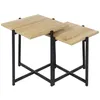 Image de Lot De 2 Tables Gigognes - Home Deco Factory - Loka - Marron Et Noir