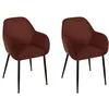 Image de Lot De 2 Fauteuils - Home Deco Factory - Scott - Côtelé - Orange