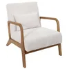 Image de Fauteuil - Home Deco Factory - Scott - Côtelé - Beige