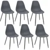 Image de Lot De 6 Chaises - Home Deco Factory - Gustav - Design épuré - Confortables - Grises