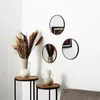 Image de Lot de 3 Miroirs - HOME DECO FACTORY - Toronto - Imitation Bois - Marron - 26 cm