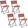 Image de Lot De 4 Chaises - Home Deco Factory - Elba - Pliante - Rouge