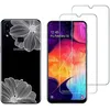 Image de Coque et protections écran - Novago® - Samsung Galaxy A10S - Silicone souple - Verre trempé - Fleur